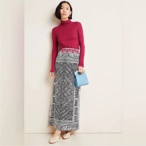 Anthropologie Cecilia Prado Printed Bilbao Sweater Boho Knit Maxi Skirt Large